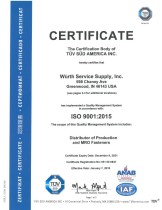 ISO 9001:2015 Würth Service Supply